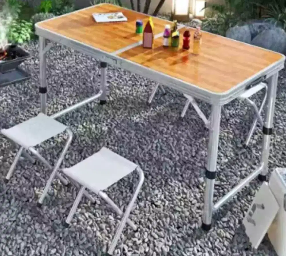 Meja portable fullset harga terpisah kondisi baru