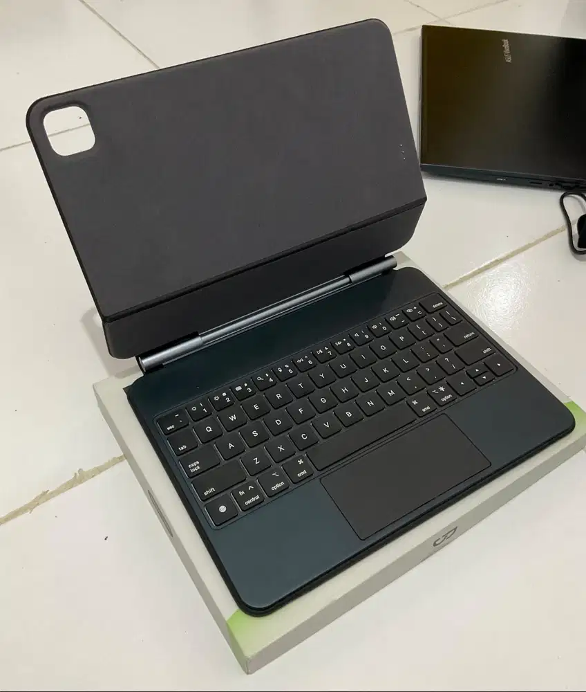 Goojodoq magic keyboard, untuk ipad, tanpa perlu cas