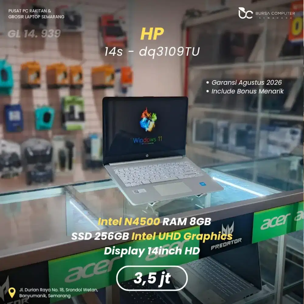 HP 14s-dq3109TU | Intel N4500 8GB 256GB