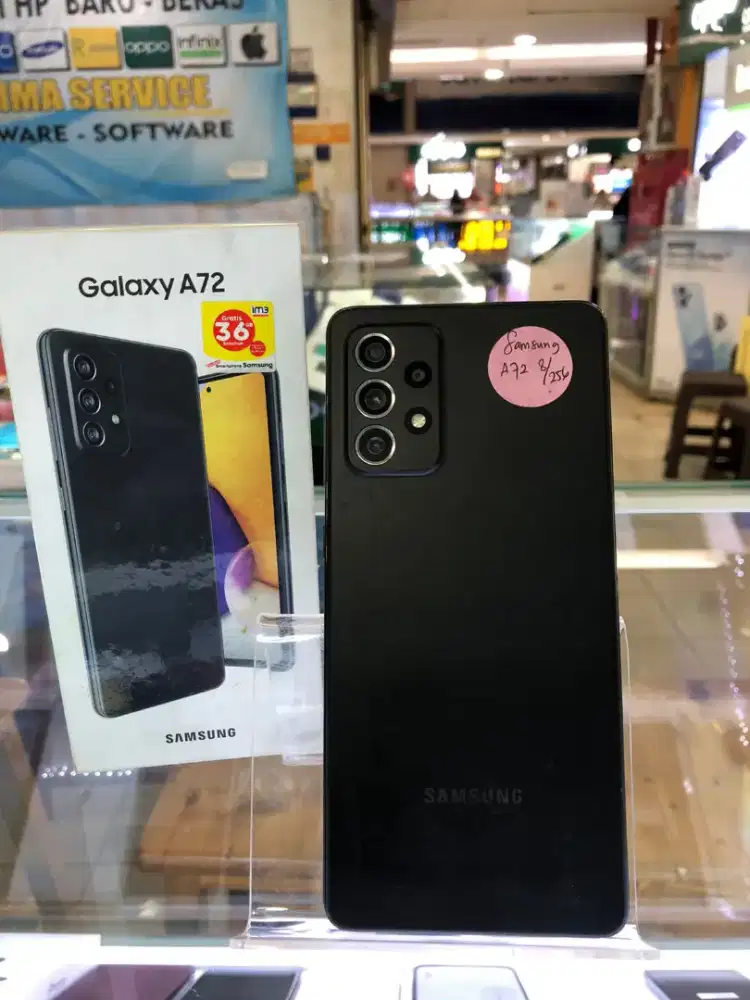 Samsung A72 4G 8/256 mulus lengkap ori no minus cod itc cempaka mas