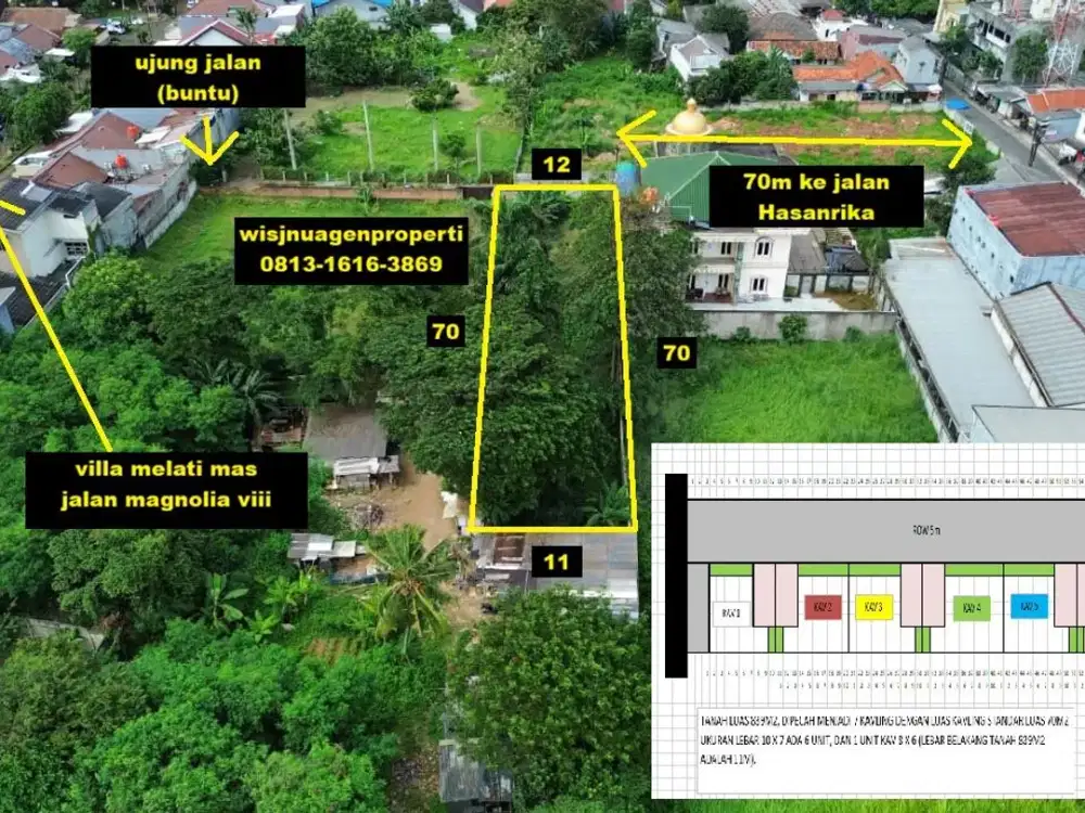 Tanah Murah Jelupang hanya 70m jalan Hasanrika diantara Villa Melati Mas dan Regenci Melati Mas Untuk Townhouse