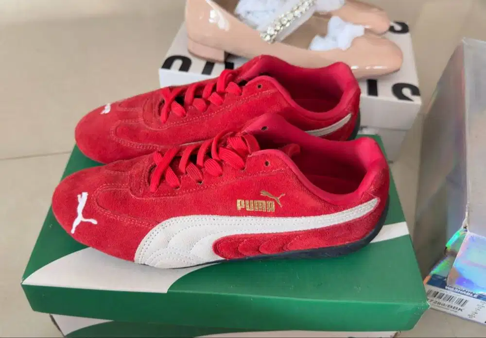 (Ori) PUMA SPEEDCAT OG RED WHITE Preloved size 38.5