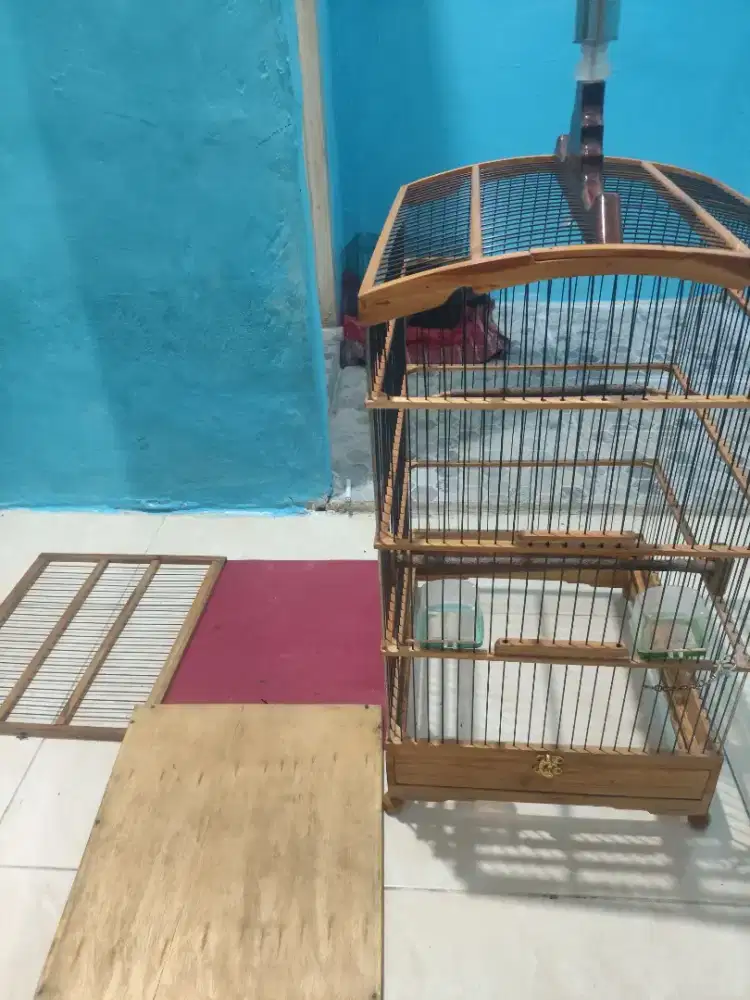 Dijual!!! Sangkar uk 37×32 (no.3) tiang besi stainless ruji fiber