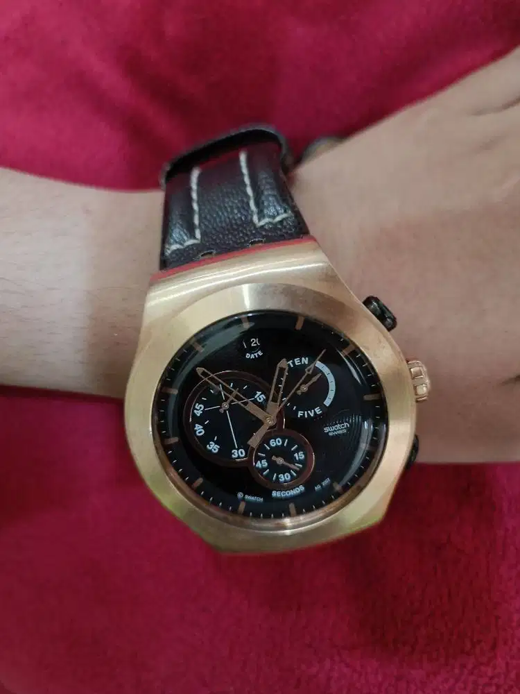 swatch ironystainless steel patented water resistant four 4 jewels