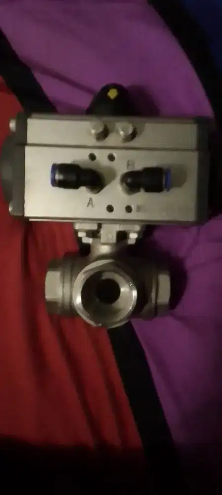 PNEUMATIC ACTUATOR BALL VALVE 3WAY T-PORT / L-PORT DN25 1 INCH