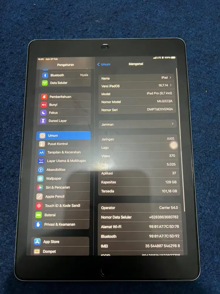 Ipad pro 9.7 128gb wifi cell