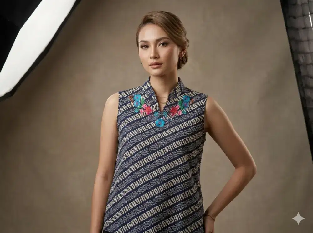 Blouse Batik Tanpa Lengan