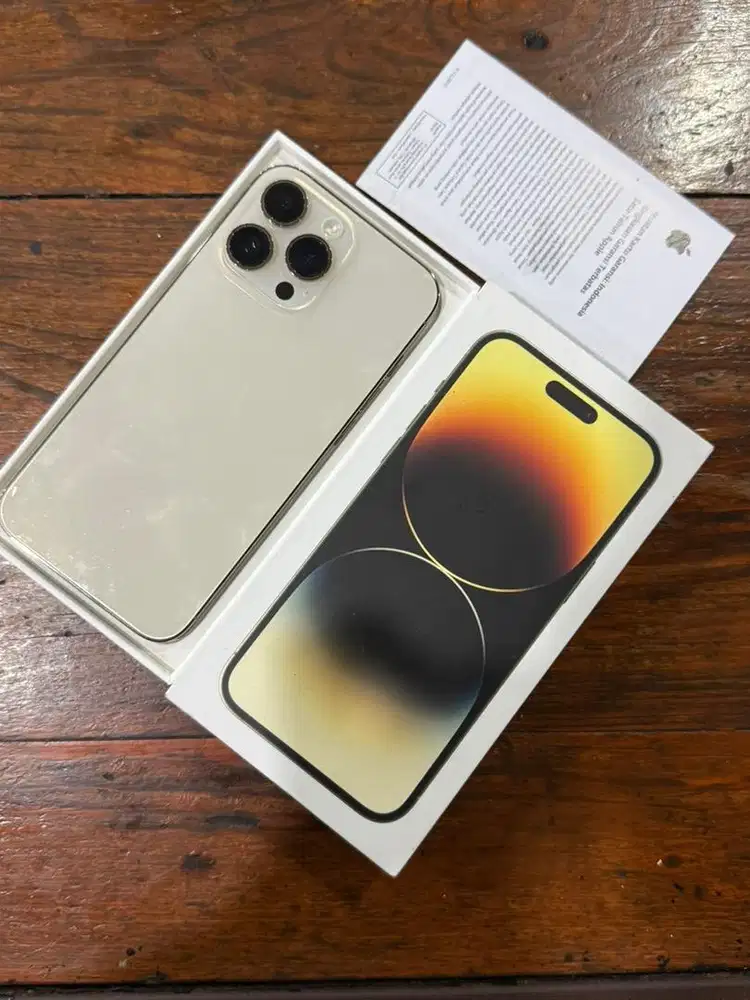 iphone 14 pro max 256gb resmi ibox warna gold fullset mulus