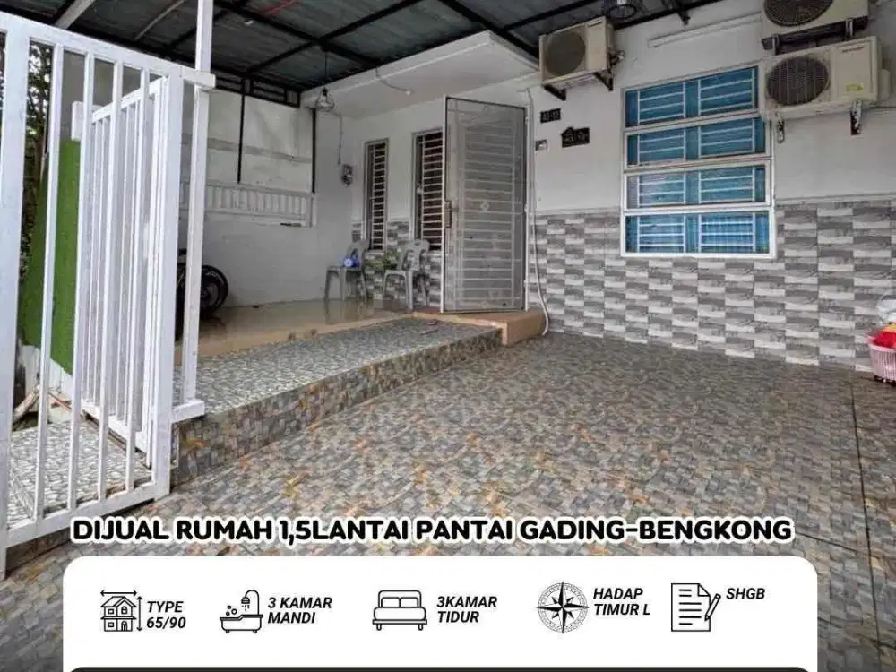 Dijual Rumah 1.5 lantai Pantai Gading Bengkong