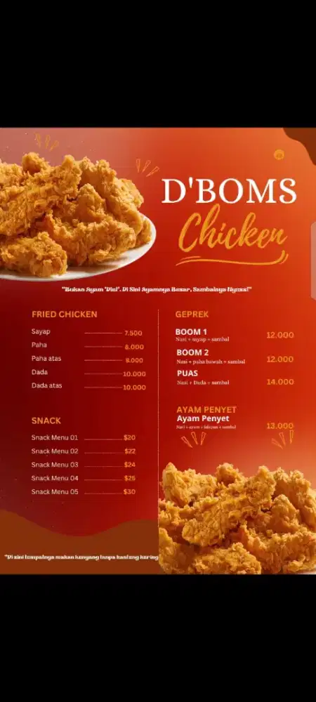 lowongan fried chicken & ayam geprek