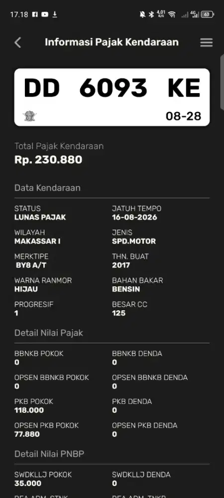 X-Ride 125 2017 pemakaian 2018