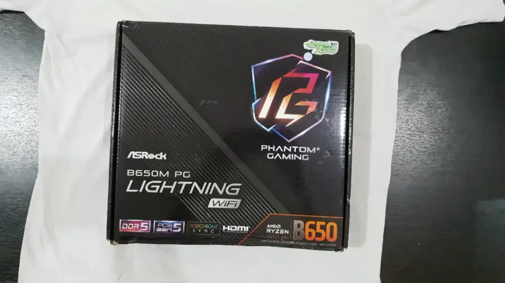 ASROCK Motherboard MATX B650m PG Lightning Wifi AM5/ AMD 3Y - Baru