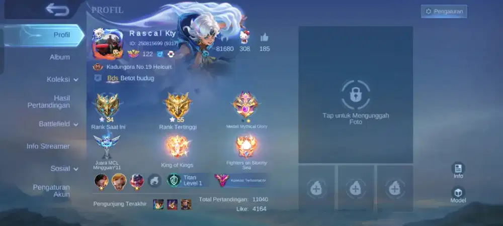 Jual akun mobile legend