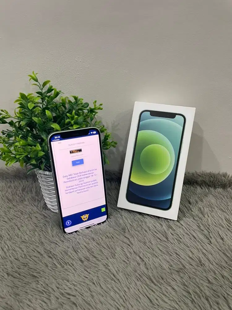 IPhone 12 Mini 128GB Green mulus Fullset BH 88% Imei Bea Cukai