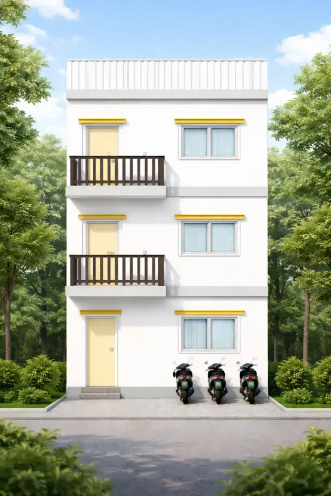 Rumah kos 4 lantai 12KT + 12Km