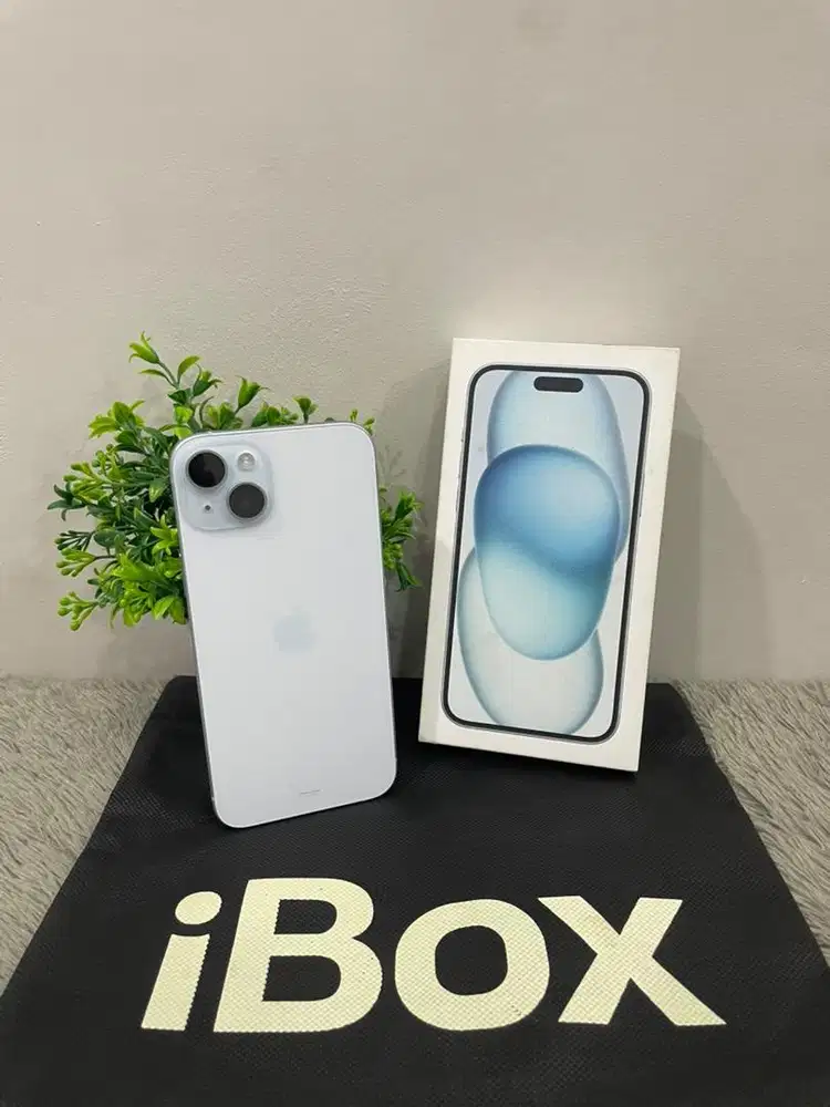 IPhone 15 Plus 128GB iBox Blue mulus Fullset Ori BH 88% 3Utool 98