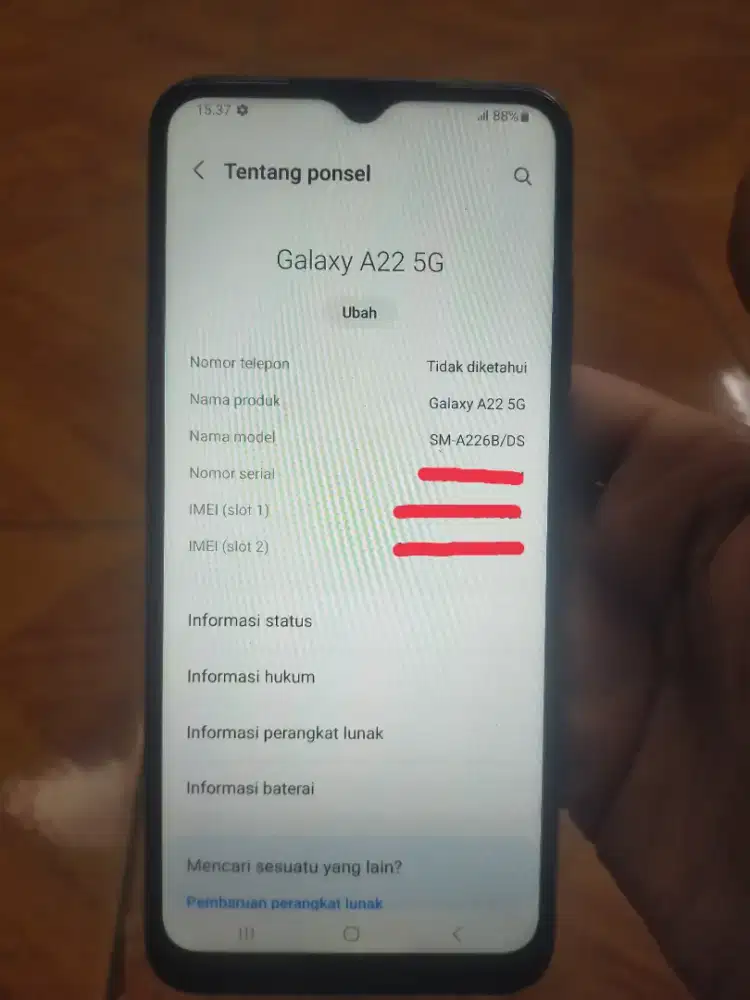 Lcd Lokal + Frame & Bazel Backdoor Samsung A22 5G
