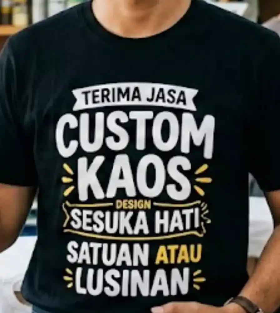 Custom kaos lengan panjang/pendek design sesuka hati