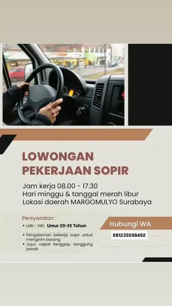 LOWONGAN PEKERJAAN SOPIR