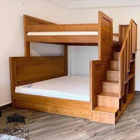 Tempat tidur tingkat full jati , CUSTOM