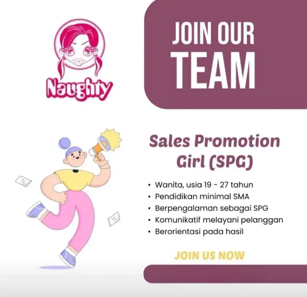 Dibutuhkan spg wanita