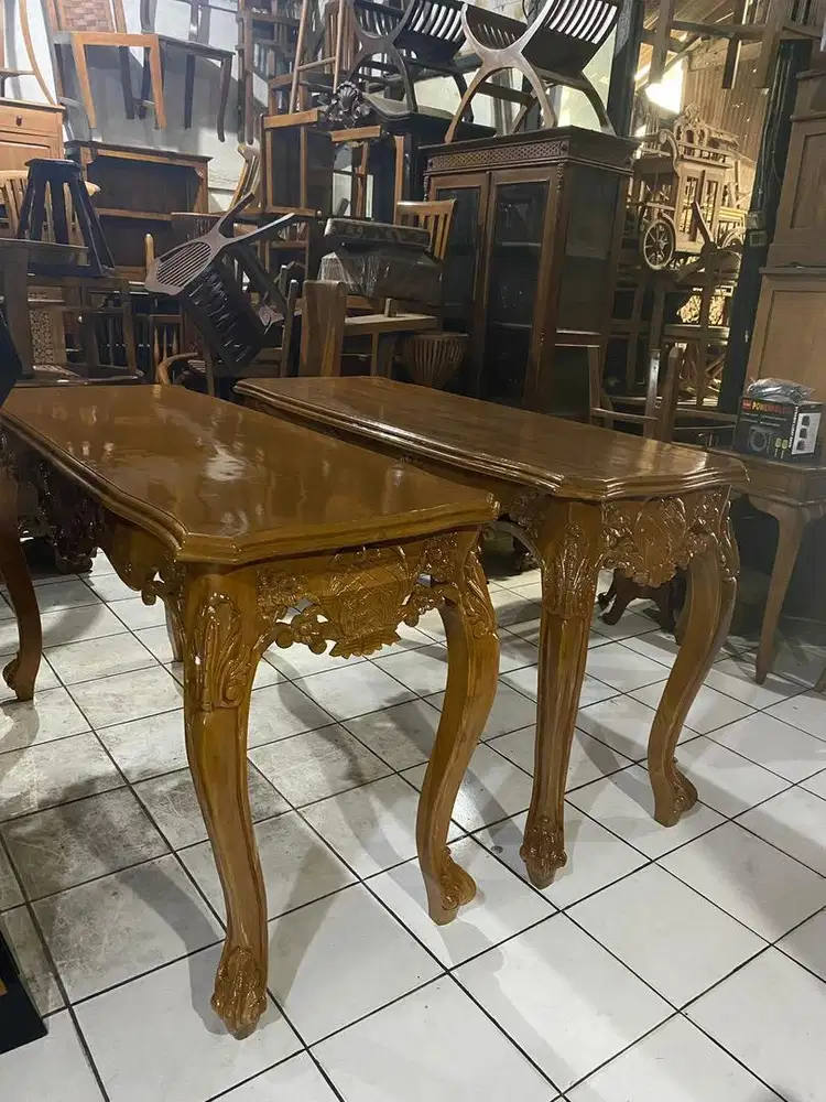 Meja tanda tangan ukiran kayu jati solid