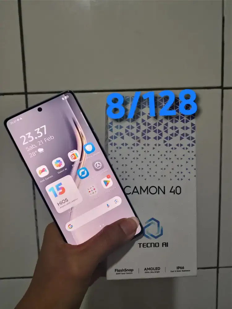 Tecno camon 8/128 fullset Like new