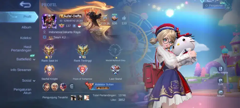 Dijual akun ML sultan