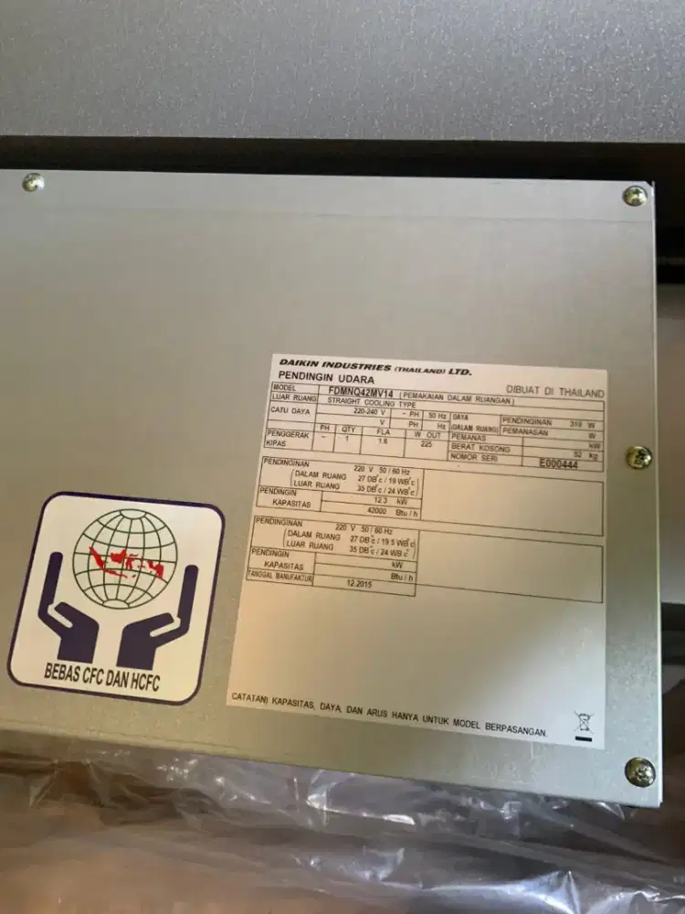 DIJUAL! AC INDOOR ONLY 5 PK MERK DAIKIN! COCOK UNTUK KANTOR, CAFE, DLL