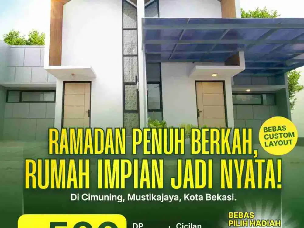 Dijual Rumah Baru Bisa KPR READY SIAP HUNI Cimuning - Mustika Jaya, Kota Bekasi