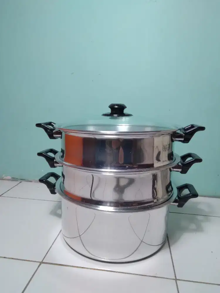 Panci kukusan 3susun tutp kaca
