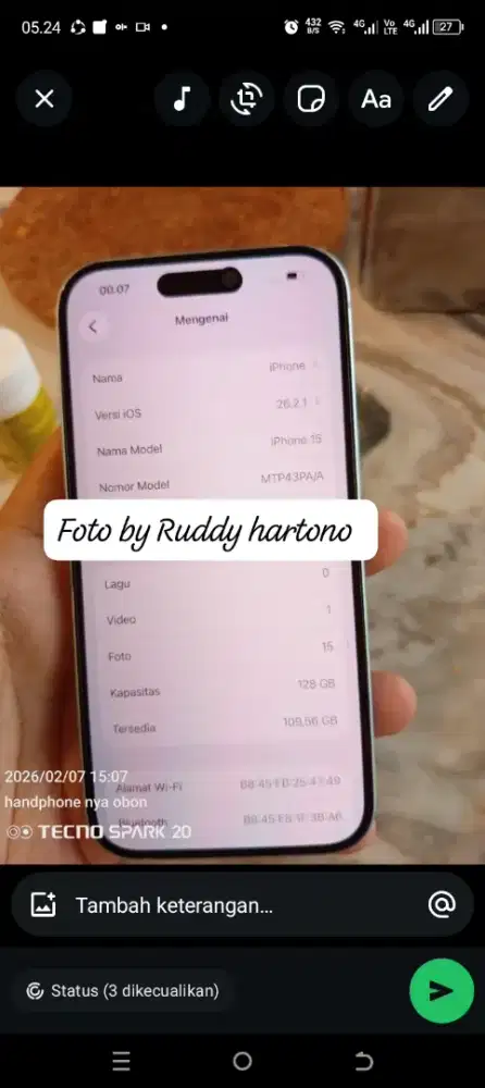 Jual cepat iPhone 15 128  second