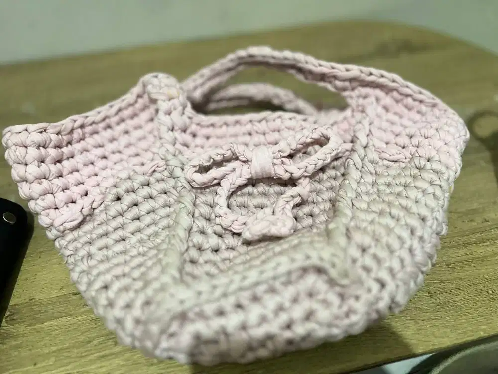 Tas Rajutan Pink Handmade