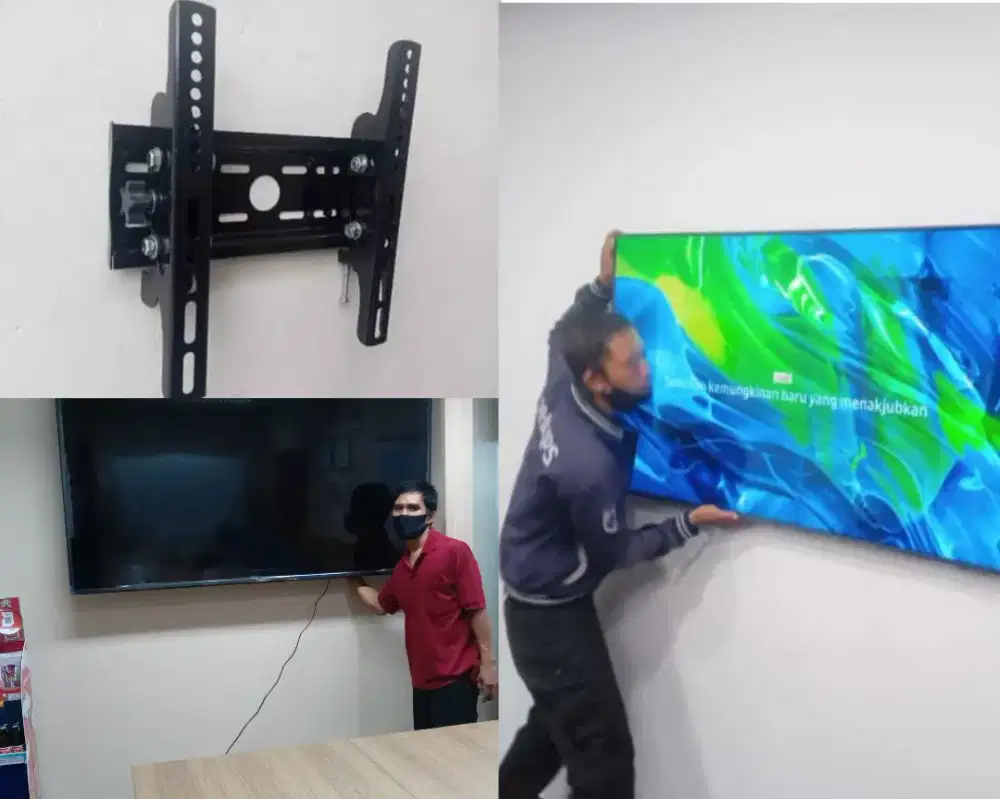 Braket +pasang atau jasa pasang terima rapih breket bracket led tv