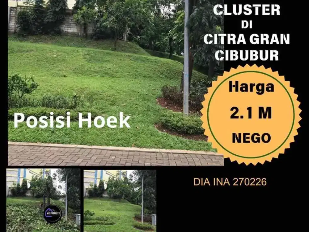 Tanah posisi dihoek di dalam cluster Citra Gran Cibubur