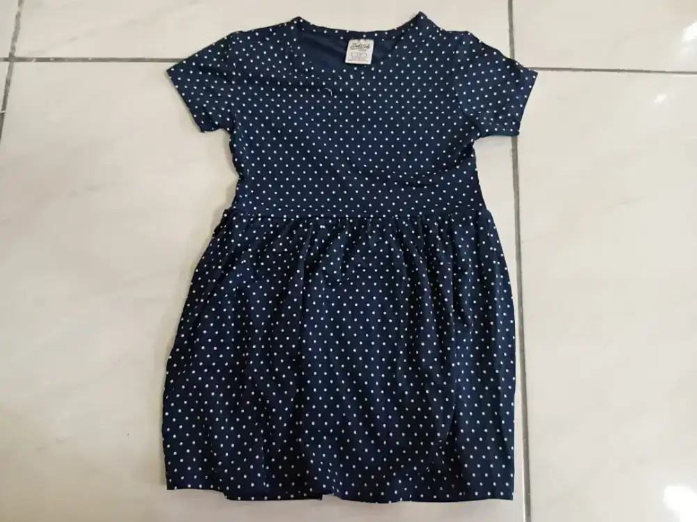Dress Anak Polkadot Navy