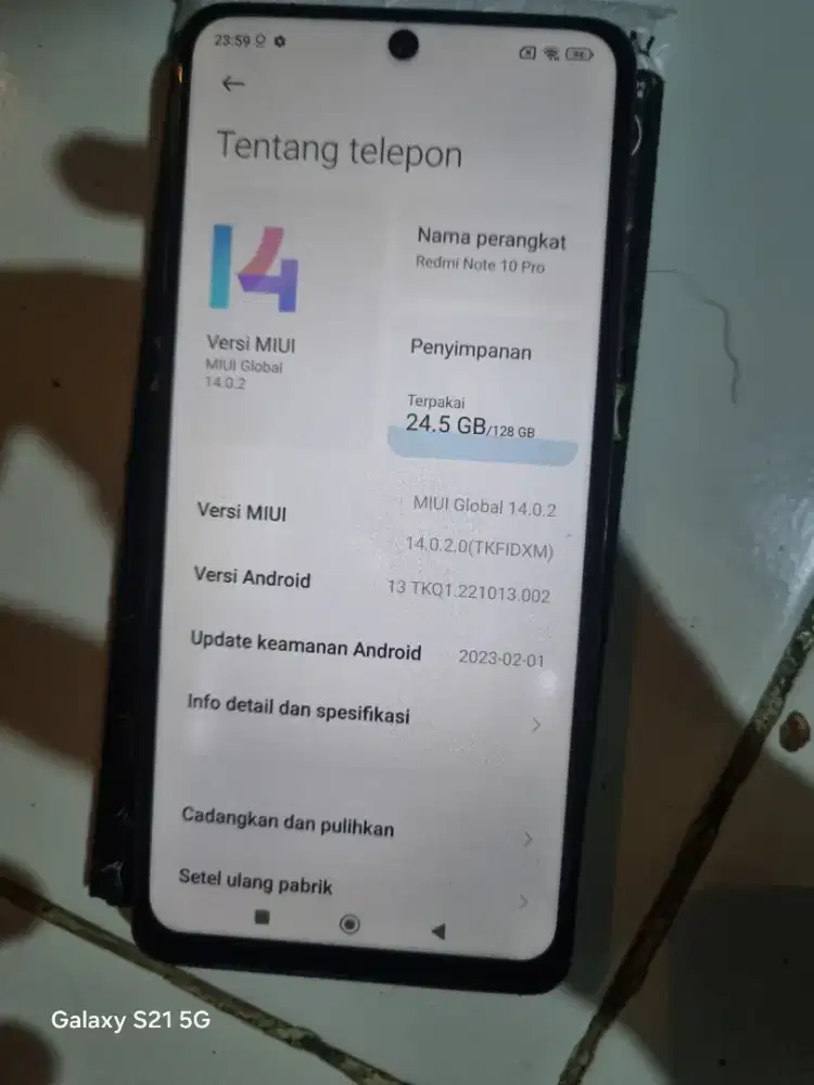 Redmi Note 10 Pro 6+5 internal 128
