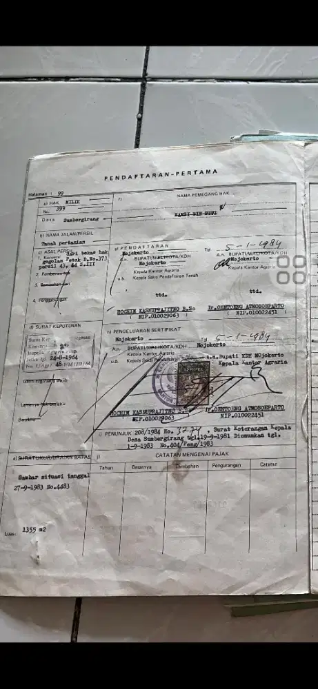Dijual Tanah Sawah 1355 M2