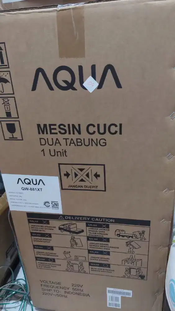 Mesin cuci Aqua 2tabung 8kg new bisa cod