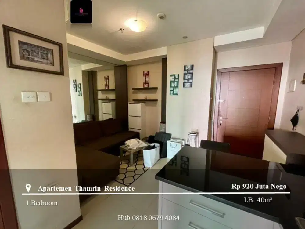 Dijual Apartement Thamrin Residence High Floor 1BR FF