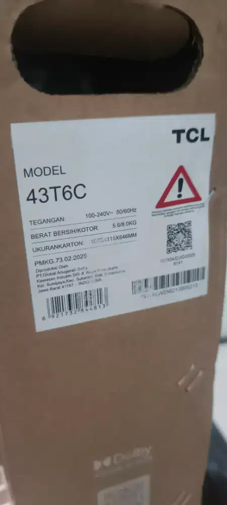 TCL QLED 43 inch T6C - 4K Google TV