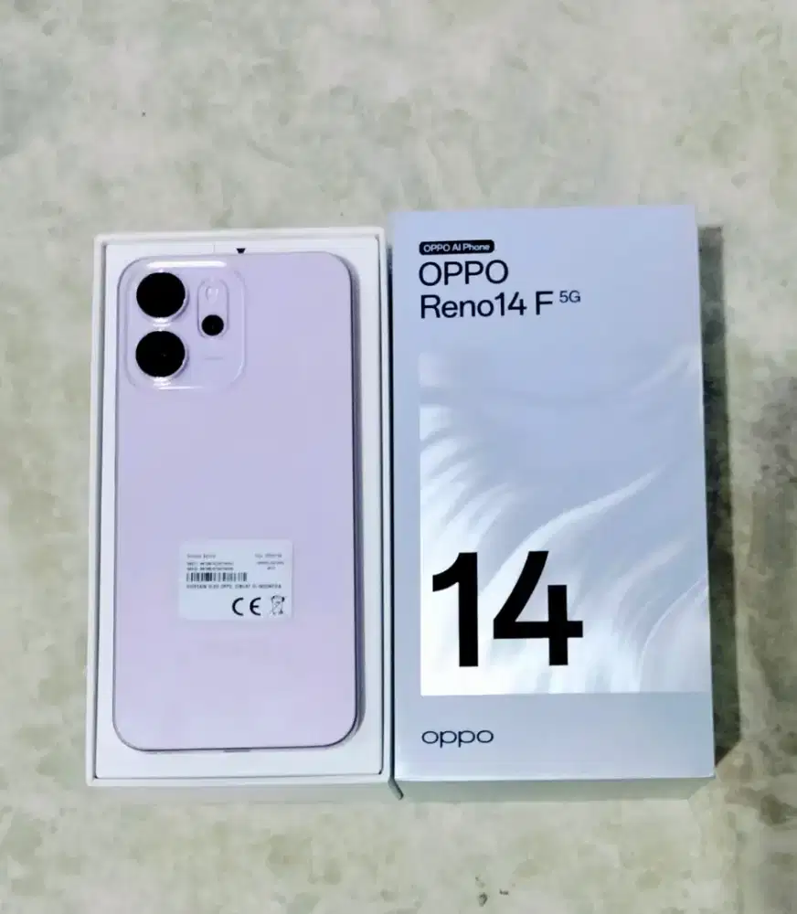 OPPO RENO 14 F 14F 8/256 SEKEN LIKE NEW LENGKAP GARANSBRESMI ORI