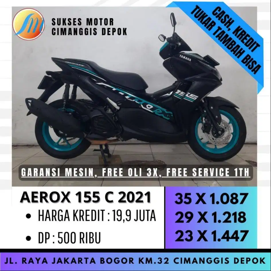 DP 500 AEROX 155 CONNECTED 2021 UNIT ISTIMEWA BERGARANSI