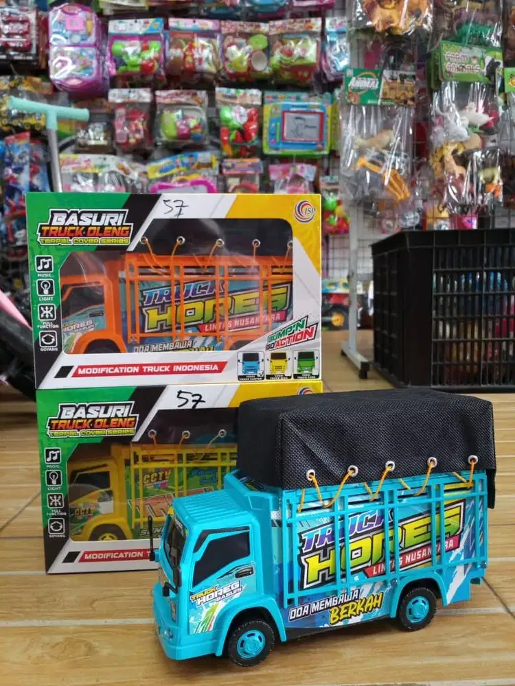 mainan anakk trukk oleng terpall bateraii