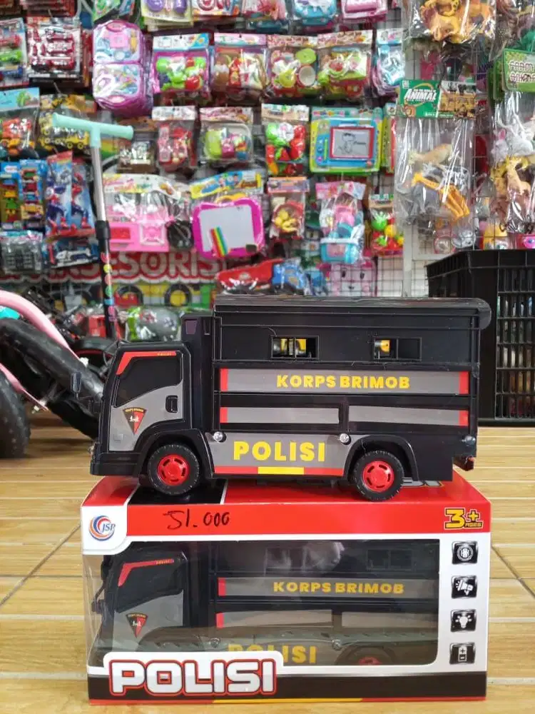 mainan anakk trukk polisii brimob baterai