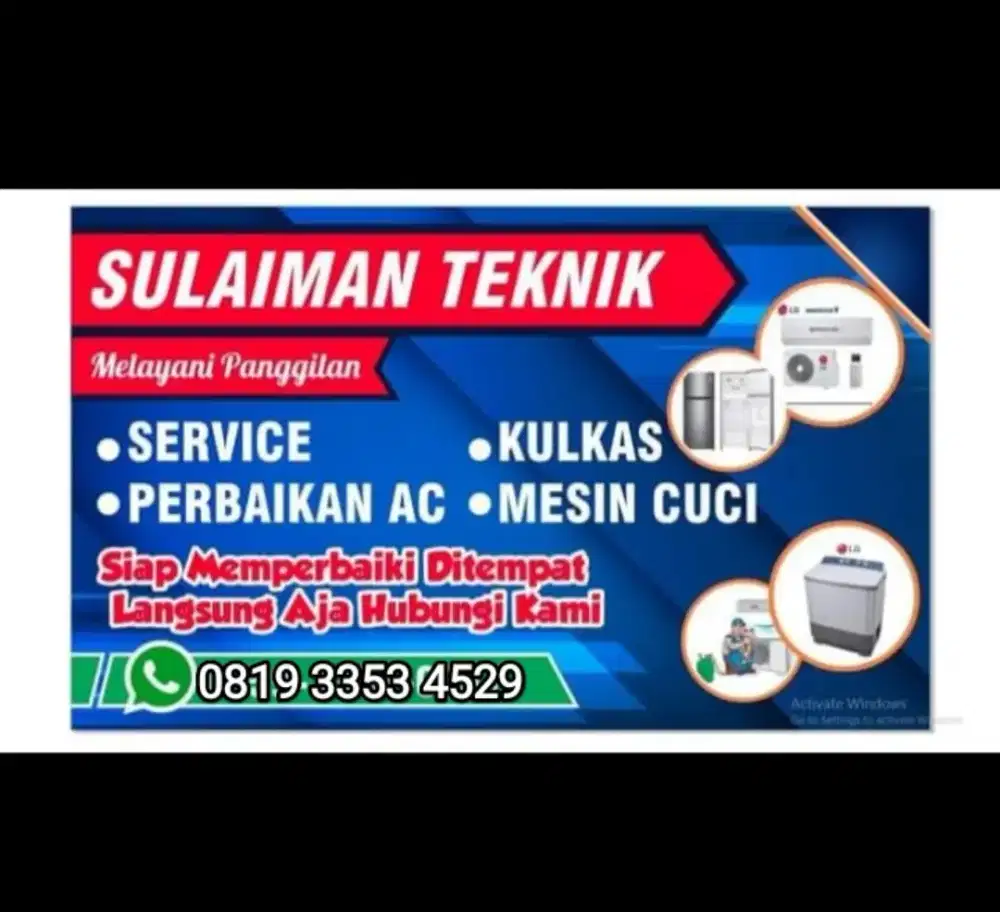 servis kulKas, mesin cuci dll