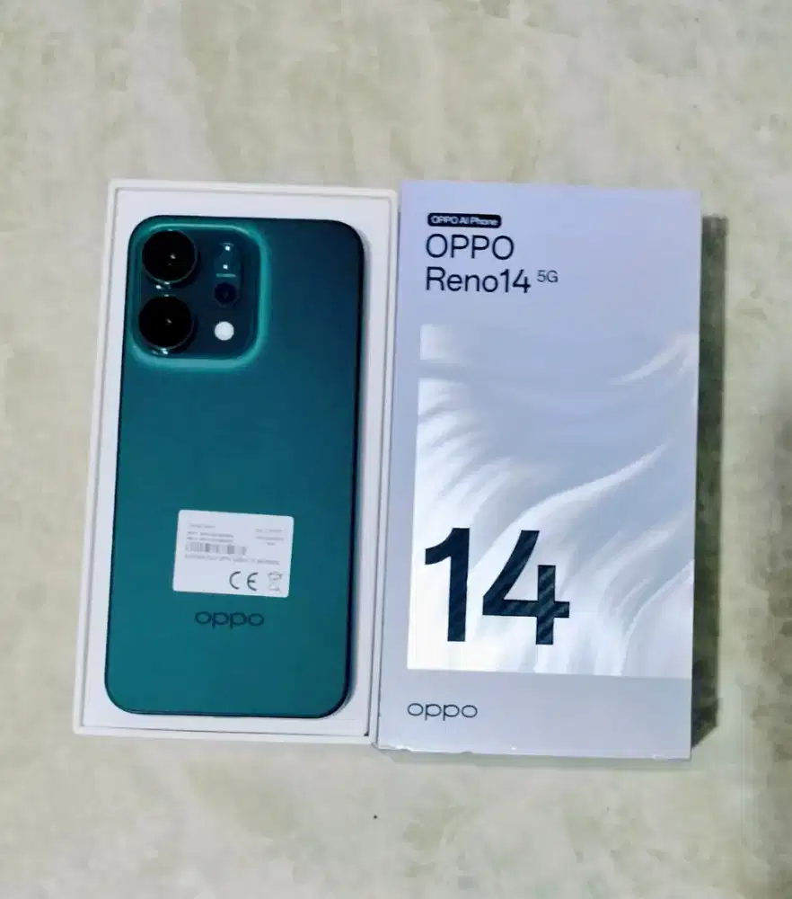 HP OPPO RENO 14 5G 12/256 ORI LIKE NEW LENGKAP CAS ASLI BARU BAWAAN