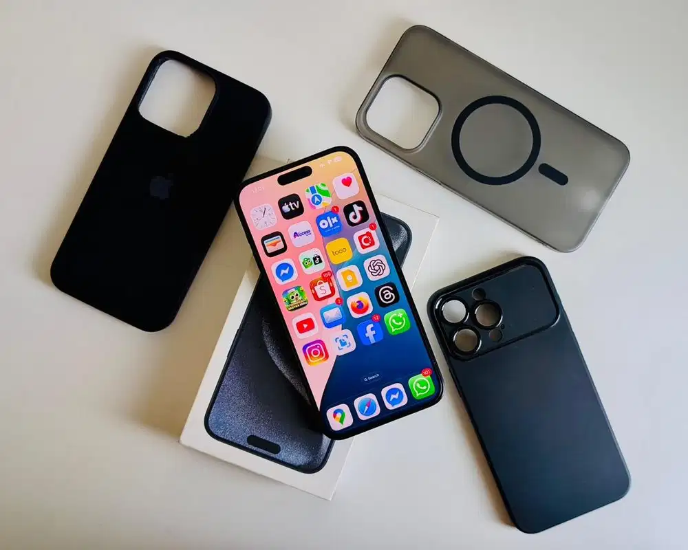 iPhone 15 ProMax 256GB Fulset ORI Beacukai Setara iBox Sinyal Permanen