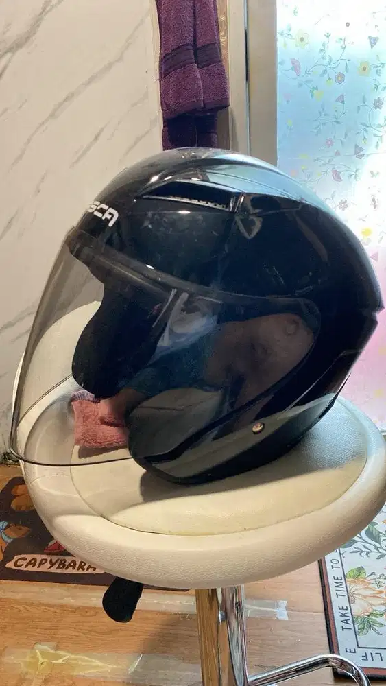 helm half face x5 black solid