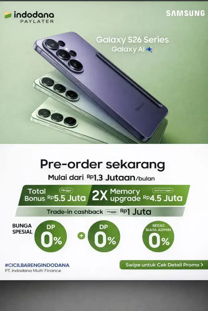 Pre-order Samsung galaxy S26 ultra Pre-order Ram 256GB dapet 512GB